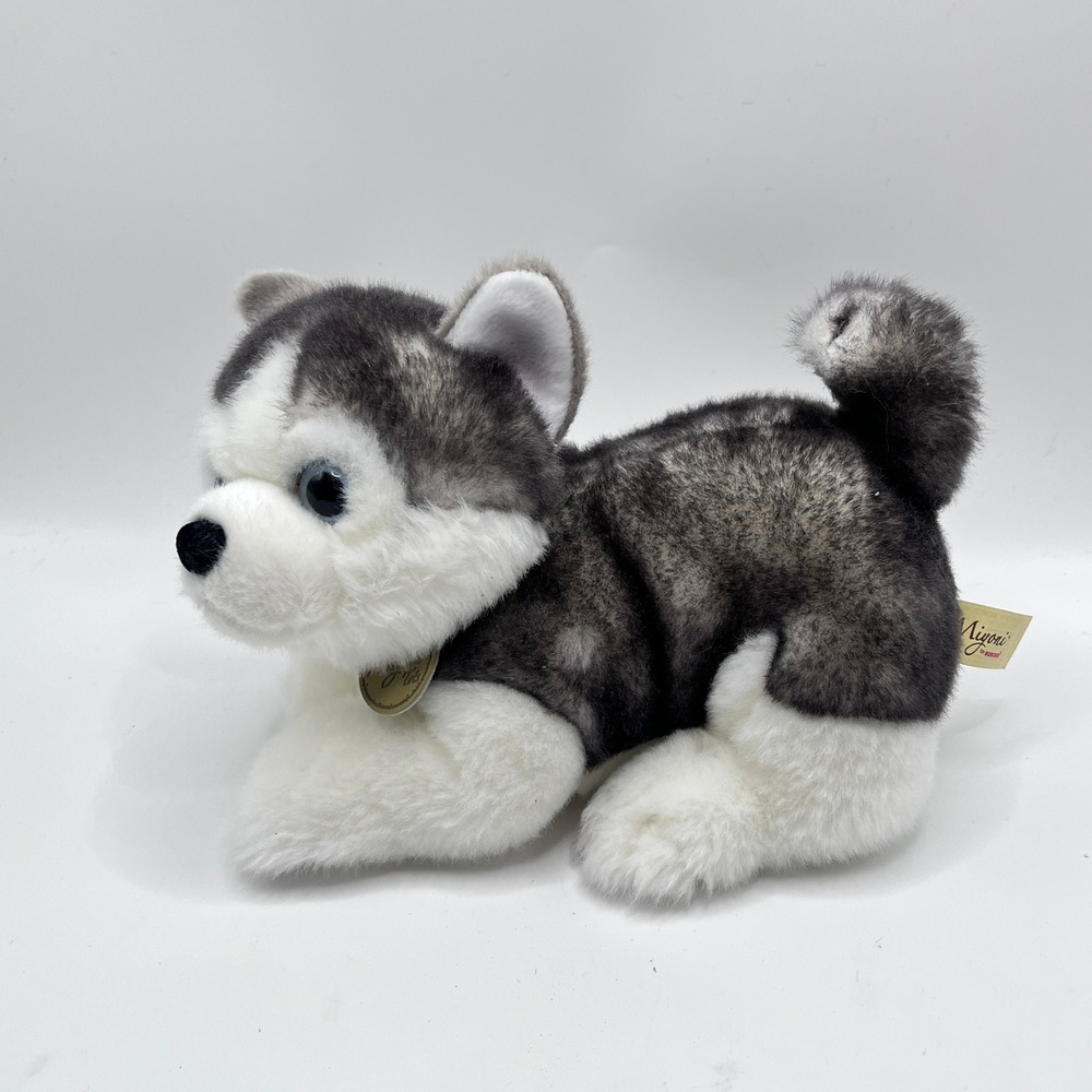 Aurora Miyoni Tots Husky Puppy Plush Stuffed Animal Gray White Dog 8 Inch
